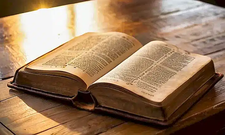 Una Biblia descansaba sobre una mesa