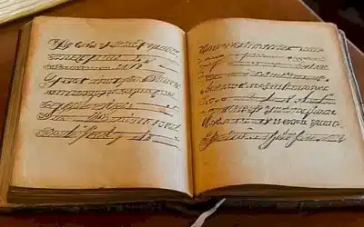 Una novilla librería tiene un libro abierto sobre una mesa de madera